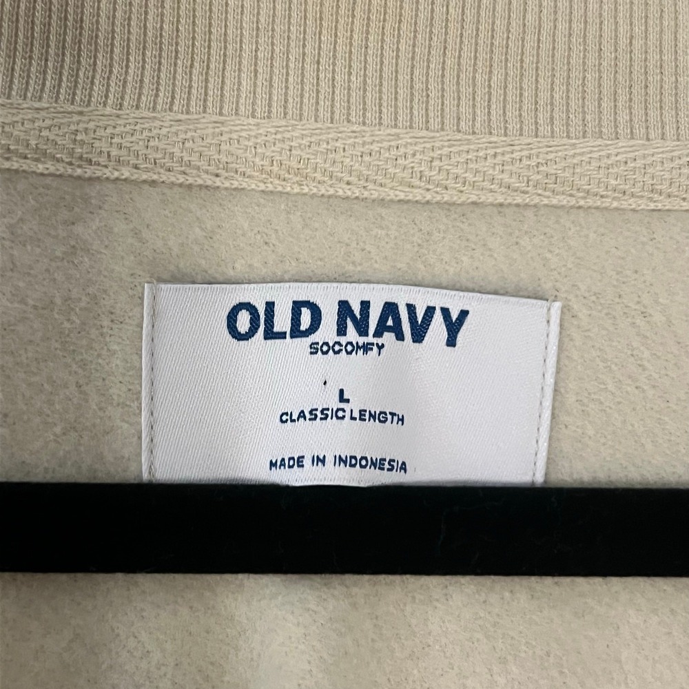 Old Navy SoComfy Crewneck Sweatshirt Cream Women's L‎ Staple Neutral Minimalist - Picture 4 of 5